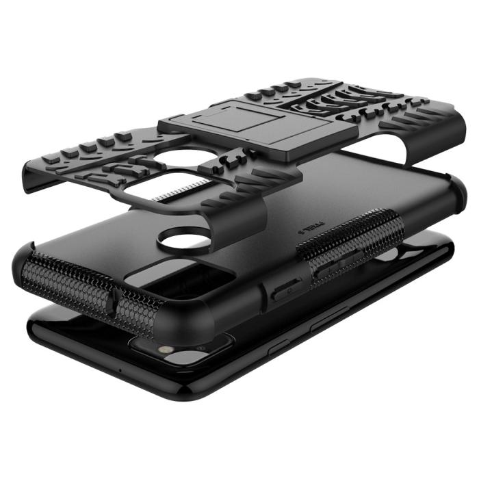 OEM - Kickstand Mobilskal Google Pixel 5 - Svart