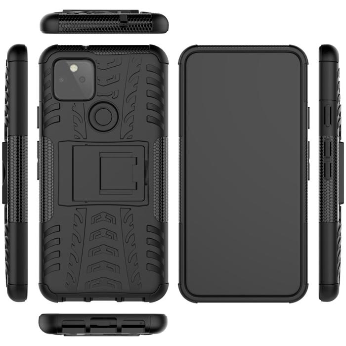 OEM - Kickstand Mobilskal Google Pixel 5 - Svart