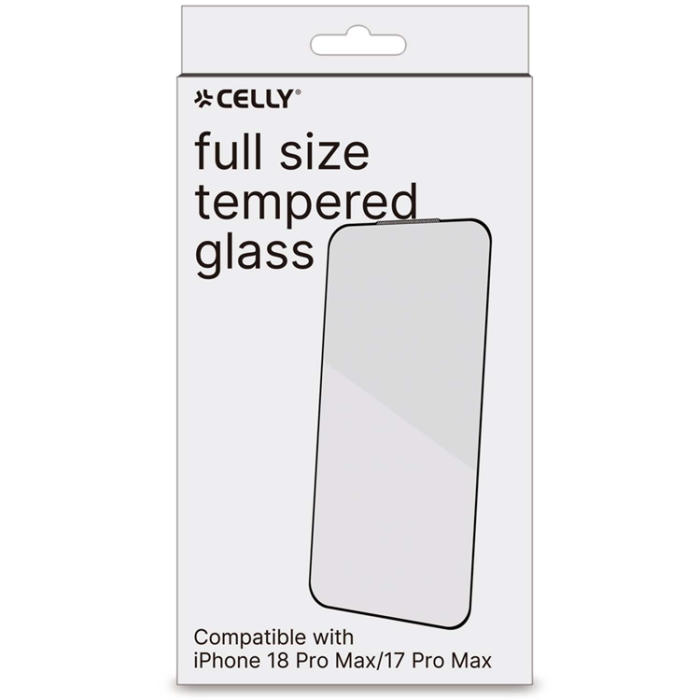 Celly - Celly Härdat Glas Skärmskydd för iPhone 18 Pro Max/17 Pro Max Full Glass