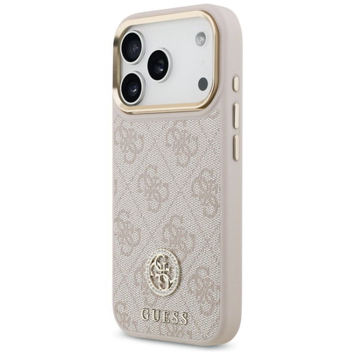 Guess - Guess iPhone 17 Pro Mobilskal Magsafe Strass Logo Crossbody - Rosa
