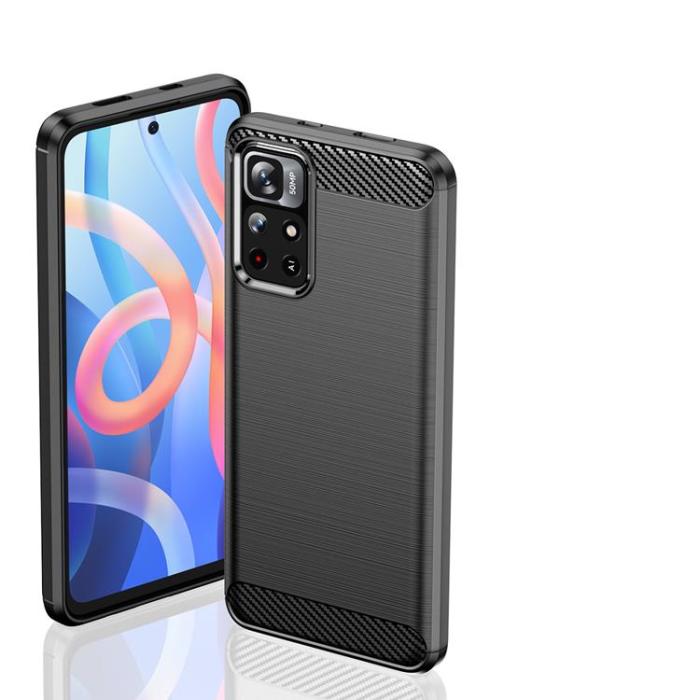 OEM - Carbon Flexible Skal Xiaomi Poco M4 Pro 5G - Svart