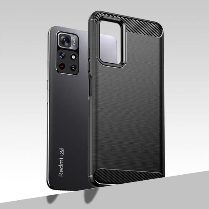 OEM - Carbon Flexible Skal Xiaomi Poco M4 Pro 5G - Svart