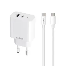 Maxlife - Maxlife Väggladdare USB/USB-C 30W med USB-C/USB-C Kabel PD QC