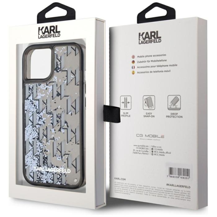 KARL LAGERFELD - Karl Lagerfeld iPhone 15 Skal MagSafe Glitter Monogram Gradient