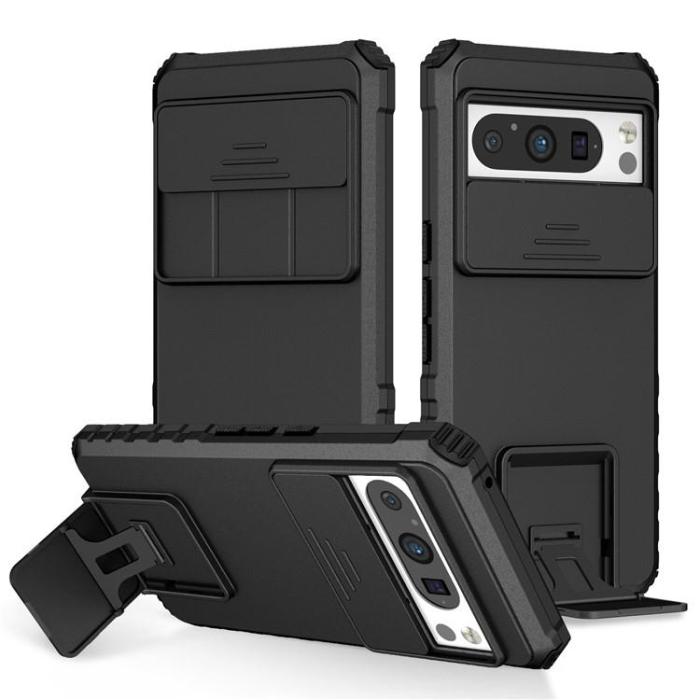 A-One Brand - Google Pixel 8 Pro Mobilskal Slide Kamera Kickstand - Svart