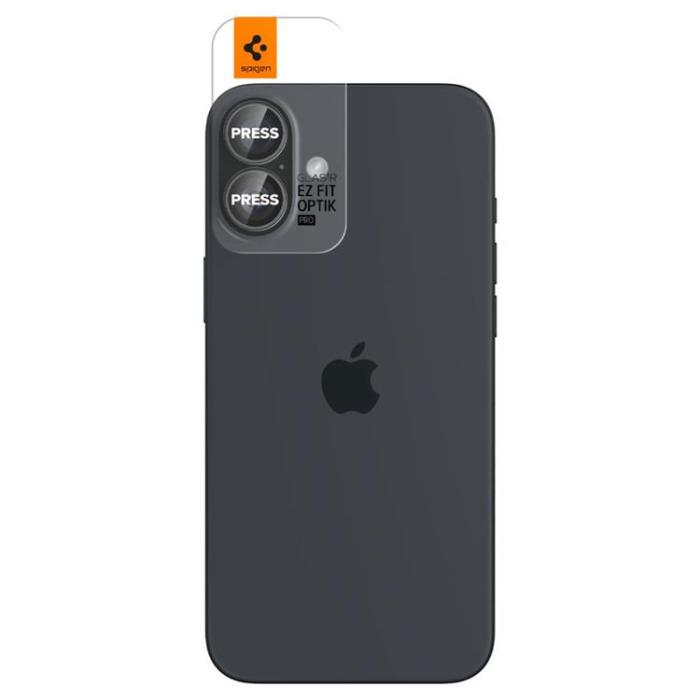 Spigen - [2-Pack] Spigen iPhone 16/16 Plus Kameralinsskydd Härdat glas EZ Fit