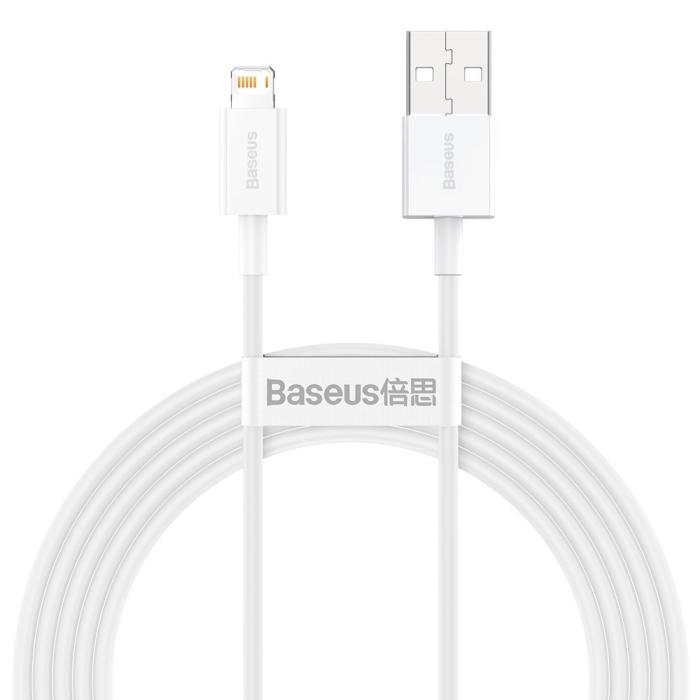BASEUS - Baseus Superior USB-A till Lightning kabel 2m - Vit