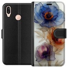 Gustaf - Pl&aring;nboksfodral till Huawei P20 lite med Silkesblommor