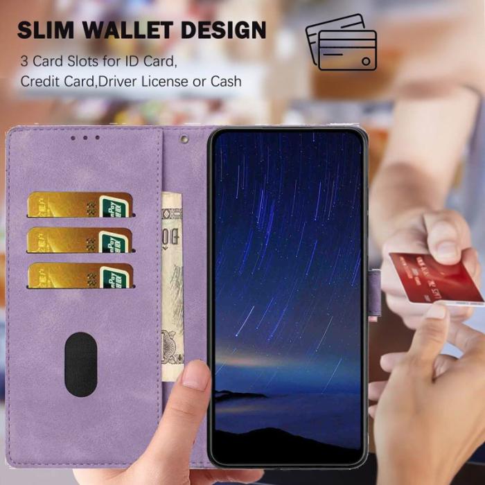 OEM - Samsung Galaxy A37 Plånboksfodral Konstläder Ställ Skydd - Lila