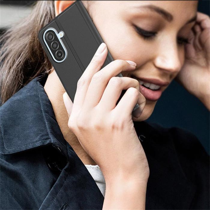 OEM - Samsung Galaxy A37 Fodral KonstLäder Med Kortfack - Svart