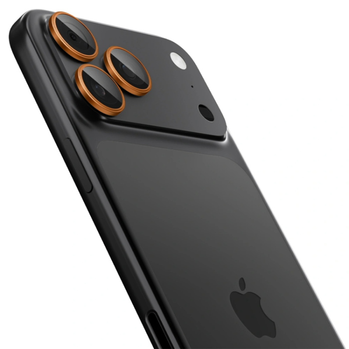 Spigen - [2-pack] Spigen iPhone 17 Pro/17 Pro Max Härdat Glas Kameraskydd EZ Fit - Orange