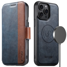 SUTENI - SUTENI iPhone 16 Pro Max Plånboksfodral Magsafe Cowhide - Blå