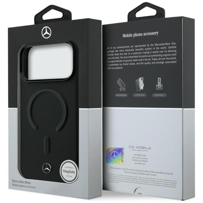 Mercedes - Mercedes Mobilskal För iPhone 17 Pro MagSafe Läder 3D - Svart