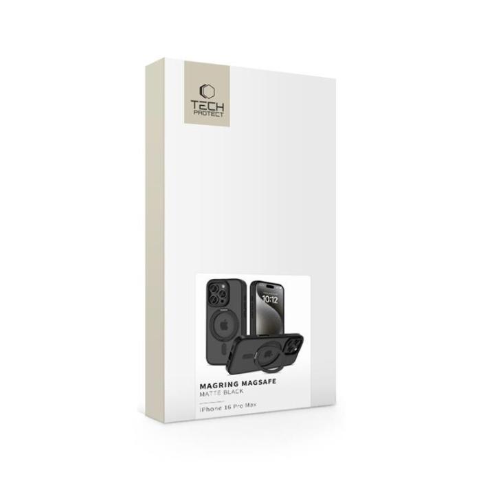 Tech-Protect - Tech-Protect iPhone 16 Pro Max Mobilskal Magsafe Magring - Matt Svart