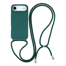 A-One Brand - iPhone 17 Air Mobilskal TPU Shockproof med Lanyard - Mörkgrön