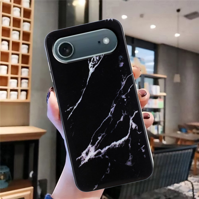 A-One Brand - iPhone Air Mobilskal Marble Pattern Painted TPU - Svart