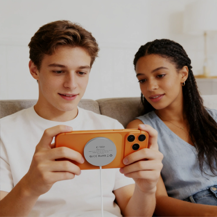 Tech-Protect - Tech-Protect Qi2.2 25W MagSafe Trådlös Laddare A50 - Vit