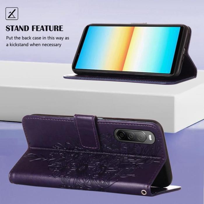 A-One Brand - Sony Xperia 10 IV Plånboksfodral Butterfly - Lila