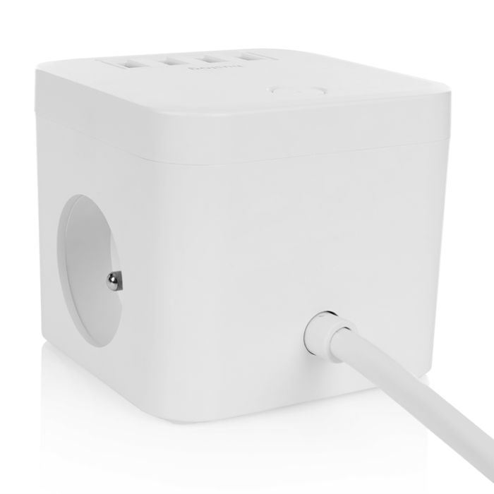 Huslog - Huslog Cube Extension Cord 3 Sockets EMX-190224 - Vit