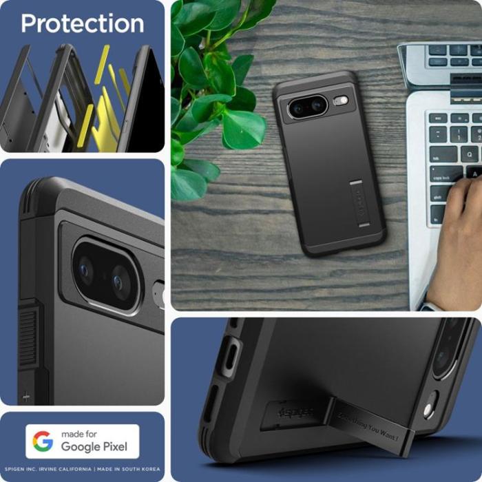 Spigen - Spigen Google Pixel 8 Mobilskal Tough Armor - Svart