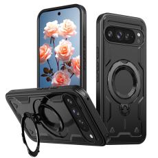 N/A - Mobilskal till Google Pixel 9 Pro XL Plast Milit&auml;rskydd Med St&auml;ll - Svart