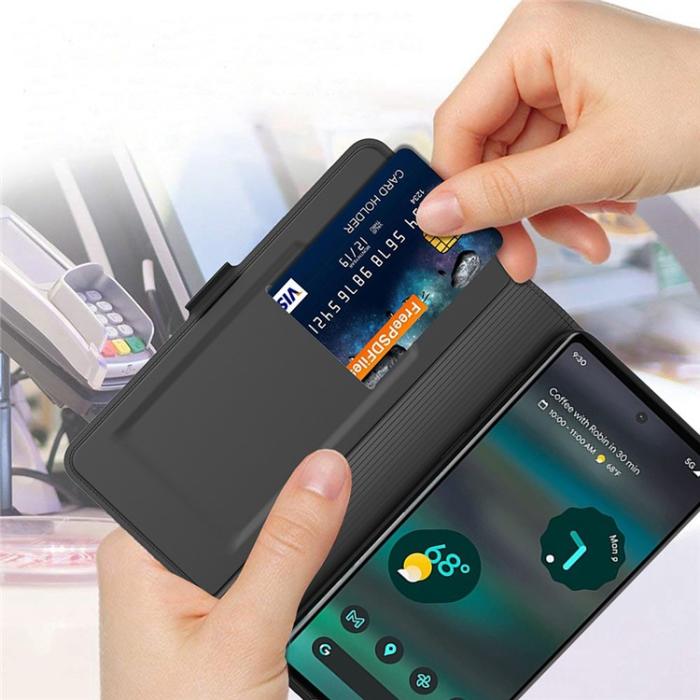 A-One Brand - Google Pixel 6a Plånboksfodral Magnetic Folio - Svart
