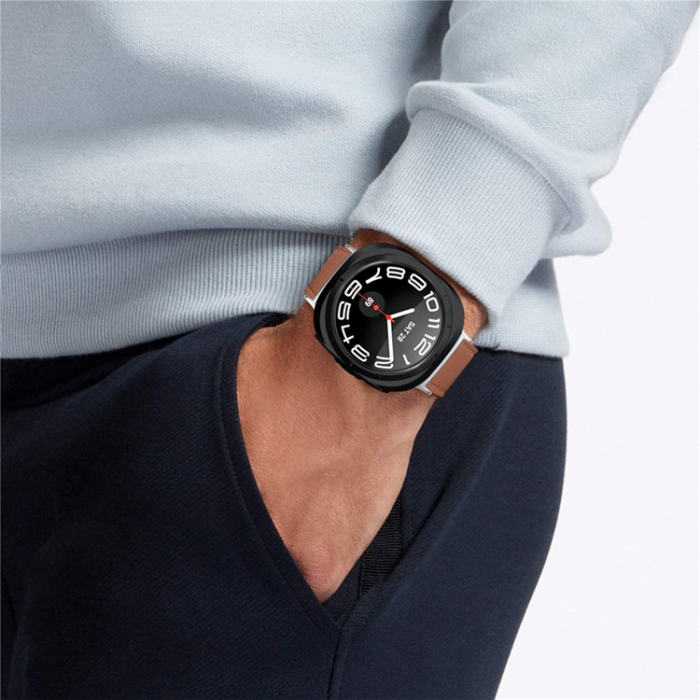 A-One Brand - Galaxy Watch 8 (40mm/44mm) 8 Classic (46mm) Armband Äkta Läder