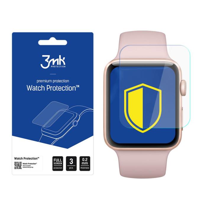 3MK - 3mk Apple Watch 3 42mm Plastfilm Skärmskydd ARC+ Transparent