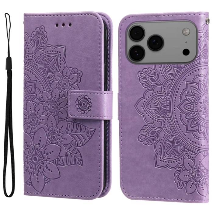 A-One Brand - iPhone 17 Pro Max Plånboksfodral Floral Pattern - Lila