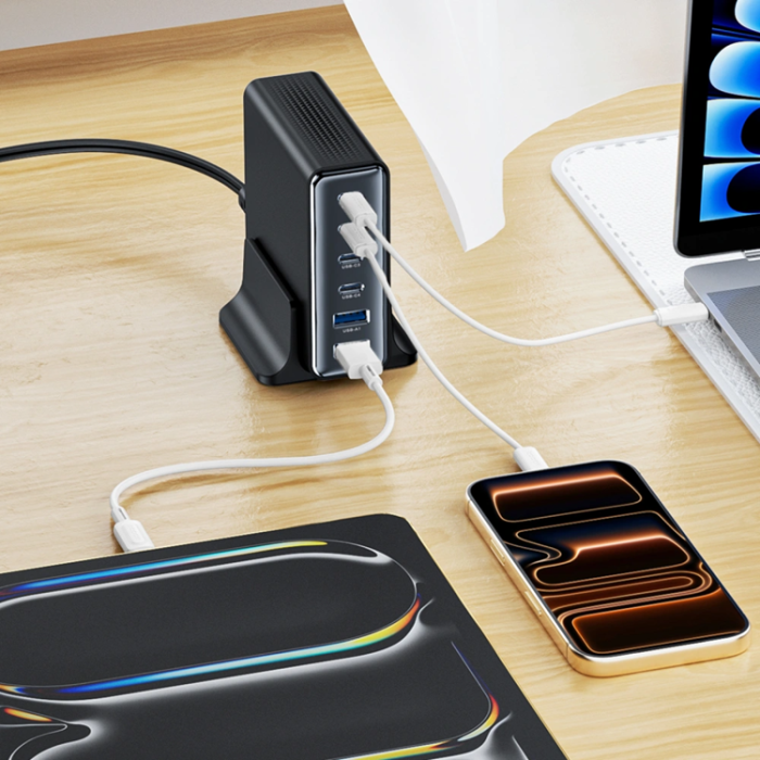 Tech-Protect - Tech-Protect 6-Port Bordsladdare 160W QC3.0 DC160W-GAN - Svart