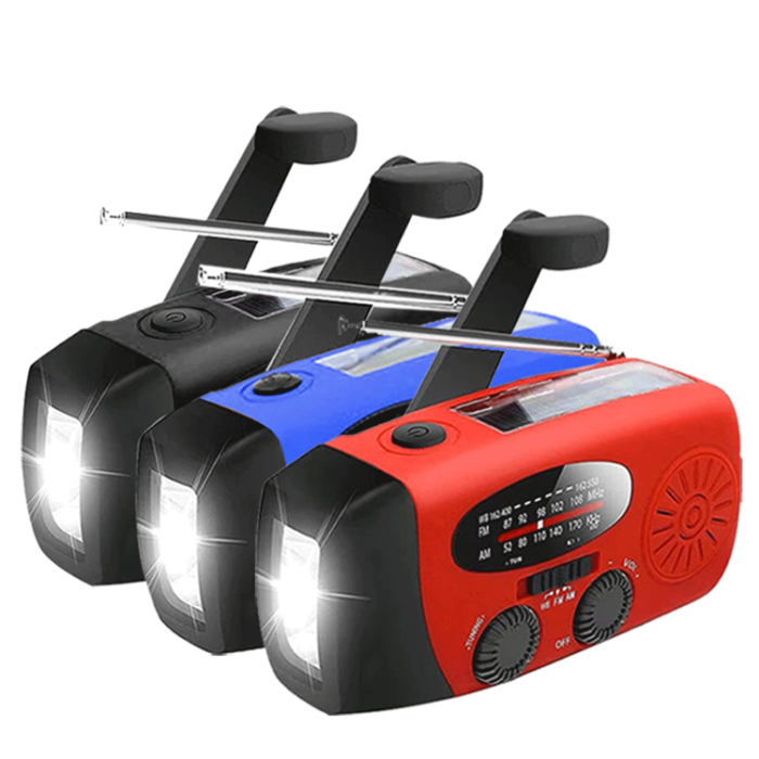 UTGATT1 - [3 PACK] Vevradio 2000mAh Powerbank, Ficklampa - Svart/Blå/Röd