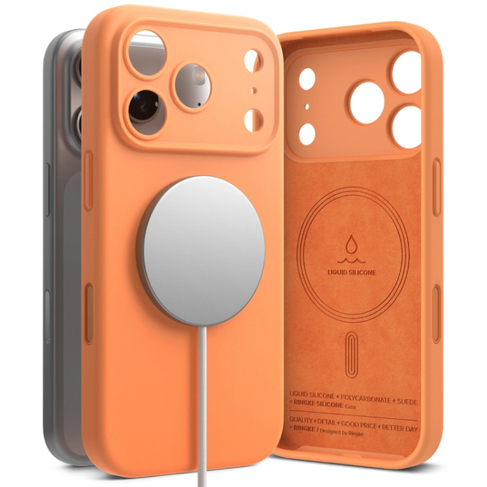Ringke - Ringke iPhone 17 Pro Mobilskal Magsafe Magnetic Silikon - Tangerine