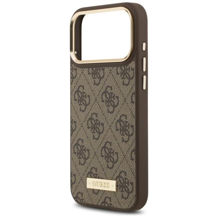 Guess - Guess iPhone 17 Pro Max Mobilskal MagSafe 4G Logo Plate - Brun