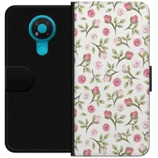 Gustaf - Pl&aring;nboksfodral till Nokia 3.4 med Blommigt