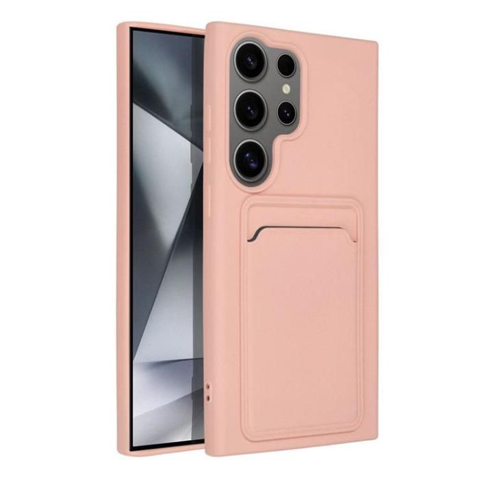 OEM - Galaxy S24 Ultra Mobilskal Korthållare - Rosa