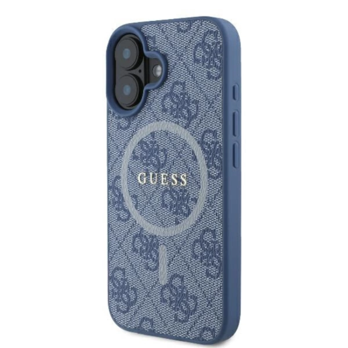 Guess - Guess iPhone 16 Mobilskal Magsafe 4G Ring Classic Logo - Blå