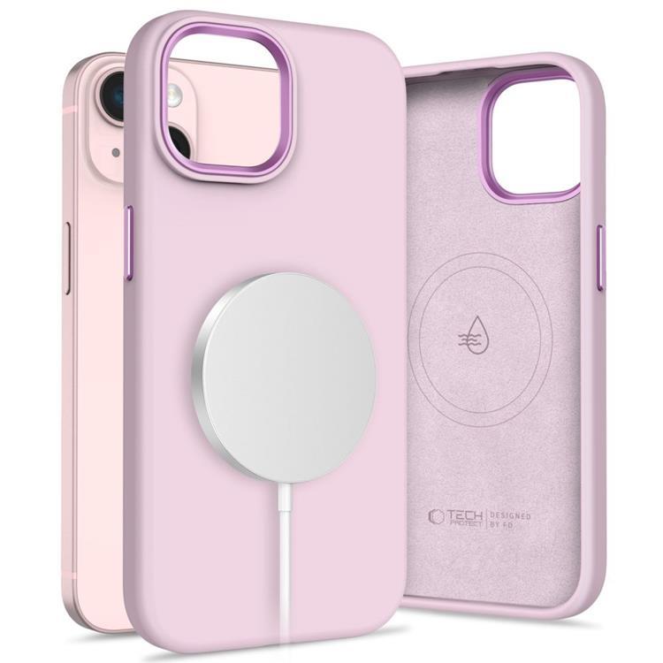 Tech-Protect iPhone 15 Mobilskal Magsafe Silikon Pure - Pearl Rosa | 2353 | AlltMobil