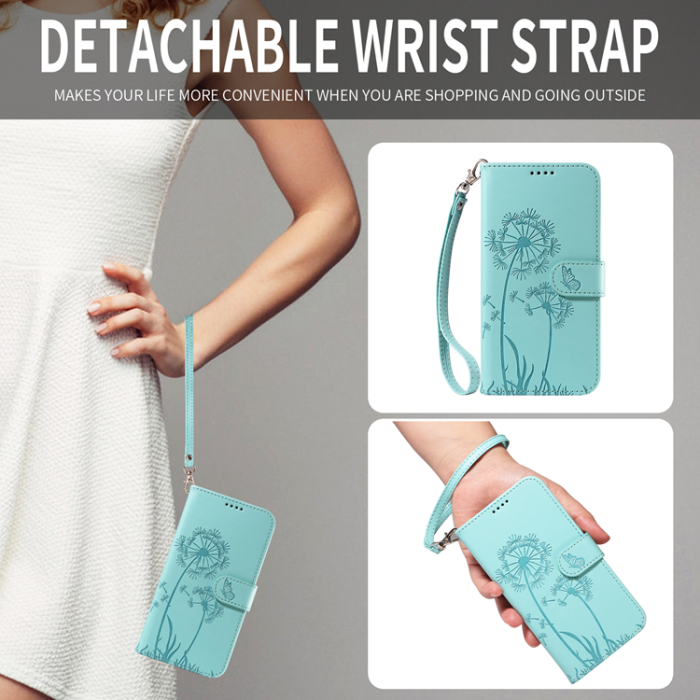 A-One Brand - Sony Xperia 10 VII Plånboksfodral Strap Dandelion Läder - Grön