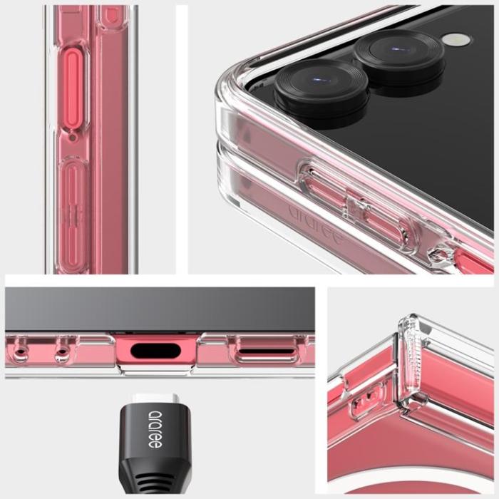 Araree - Araree Galaxy Z Flip 7 Mobilskal MagSafe Qi2 Duple 360 M - Transparent