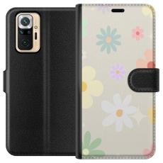 iSecrets - Pl&aring;nboksfodral till Xiaomi Redmi Note 10 Pro med fejdande blommor