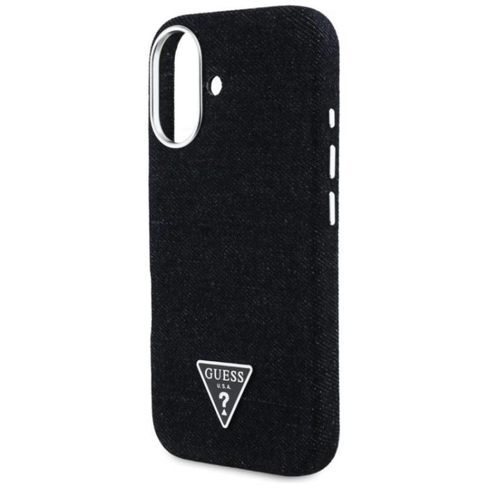Guess - Guess iPhone 16 Mobilskal MagSafe Denim Triangle Logo - Svart