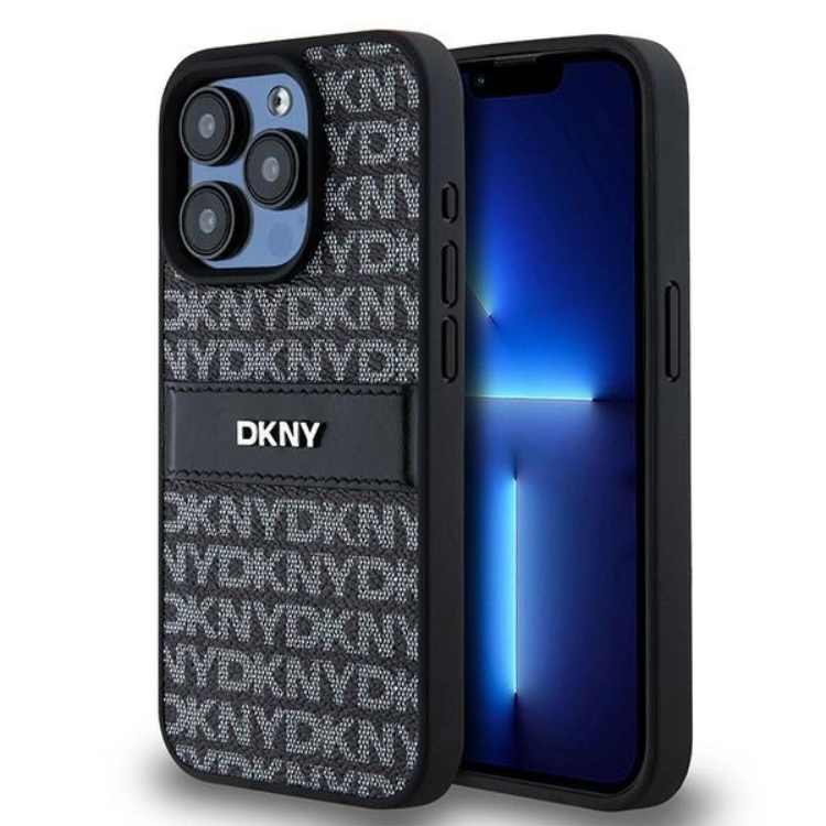 DKNY Mobilskal till iPhone 15 Pro Max Läder Mono Stripe & Metal Logo | 2353 | AlltMobil