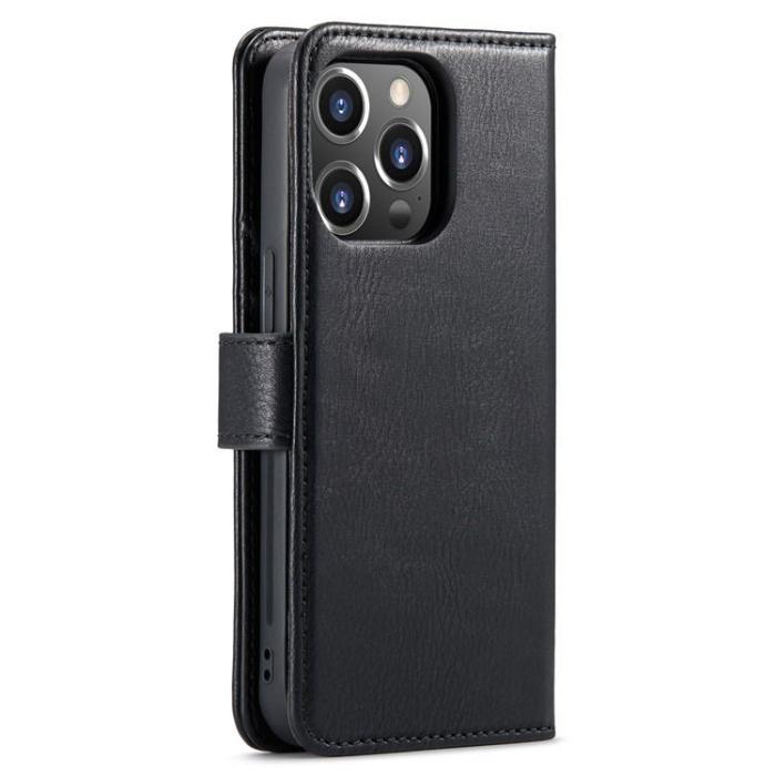 DG.MING - DG.MING iPhone 15 Pro Max Plånboksfodral Äkta Läder 2in1 - Svart