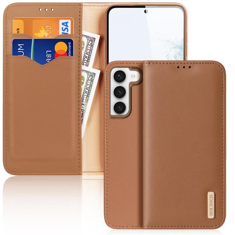 Dux Ducis Galaxy S23 Plus Plånboksfodral Äkta Läder RFID Hivo - Brun | 2353 | AlltMobil