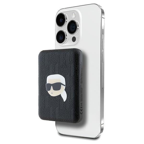 Karl Lagerfeld Trådlös MagSafe Powerbank 5000mAh 15W Karl Head Pin - Svart | 505295 | AlltMobil