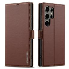 LC.imeeke - LC.IMEEKE Pl&aring;nboksfodral f&ouml;r Samsung Galaxy S26 Ultra Konstl&auml;der St&auml;ll - Brun
