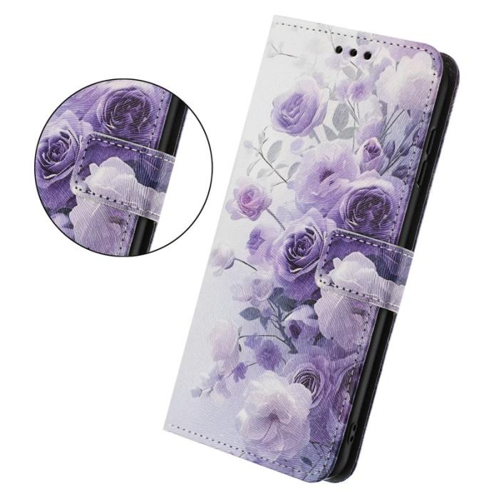 OEM - Plånboksfodral för Samsung Galaxy S26 Konstläder Mönster - Lila Ros