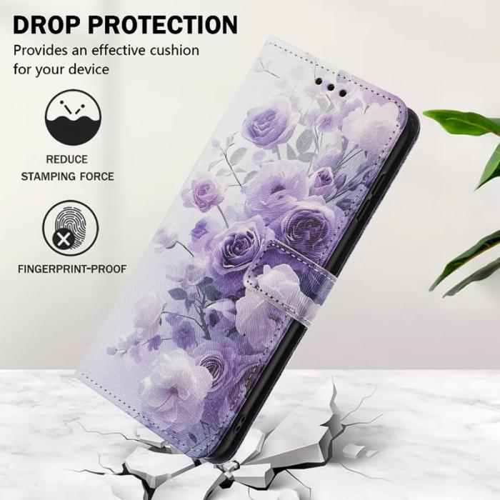 OEM - Plånboksfodral för Samsung Galaxy S26 Konstläder Mönster - Lila Ros