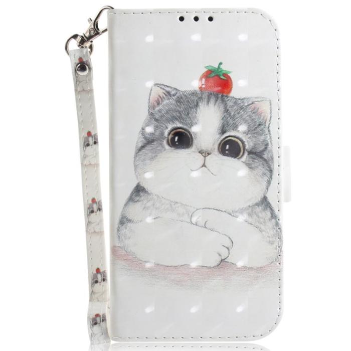 OEM - Plånboksfodral för Samsung Galaxy S26 Konstläder Mönster - Söt Katt - Grå
