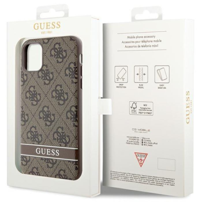 Guess - Guess iPhone 11/XR Mobilskal Stripe - Brun